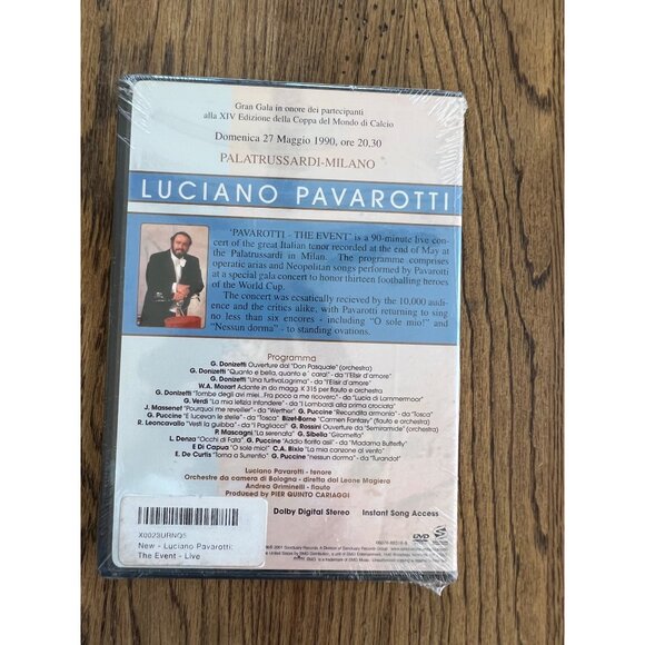 Luciano Pavarotti The Event Live World Cup Celebration Concert DVD Sealed New - Picture 2 of 4